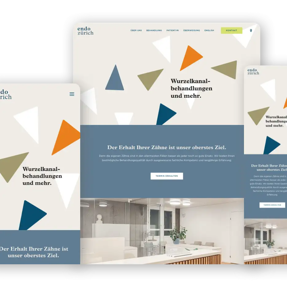 Endo Zürich Zahnarztpraxis Website Individuelles Design